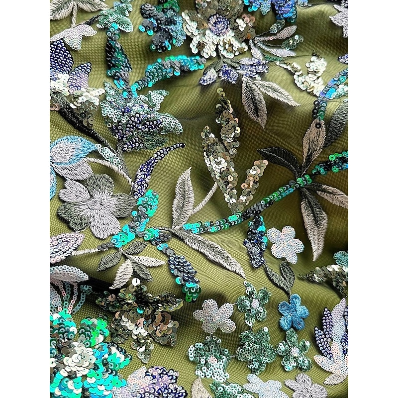 Beaded Gown Dropped Waist A-Line Evening Gown Asymmetrical Tiered Dress Formal Semi Formal Wedding Floor Length Sleeveless Satin3