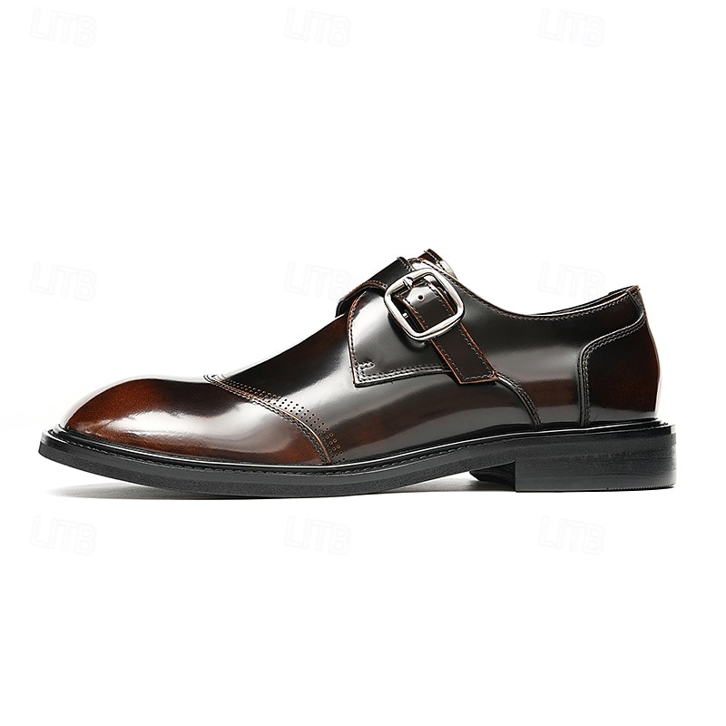 Men's Classic Brown Leather Dress Shoes with Lace-Up Closure – Perfect for Formal Evening Events, Galas and Dinner Parties4