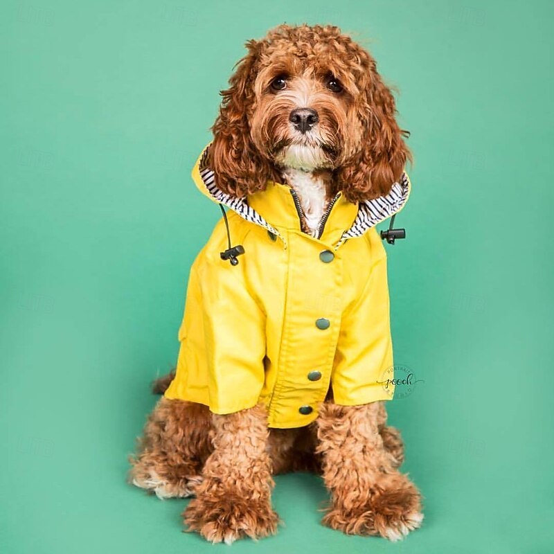 Dog Raincoat Waterproof Rain Poncho with Hoodie Pet Rain Jacket with Leash Hole for Small Medium and Large Dogs2