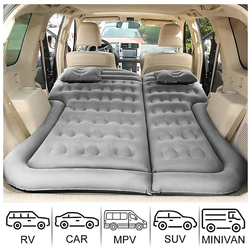 Air Mattress Camping Bed Cushion Pillow Inflatable Thickened Car Air Bed Mattress with Electric Air Pump Portable Sleeping Pad for Travel Camping2
