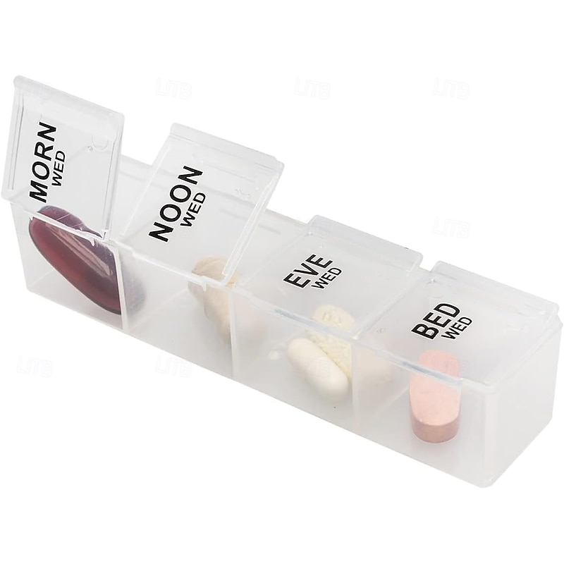 14-Day Pill Organizer with PU Travel Case, Weekly AM/PM Pill Box, 56 Compartments, Portable Medicine Container for Day and Night Pills2