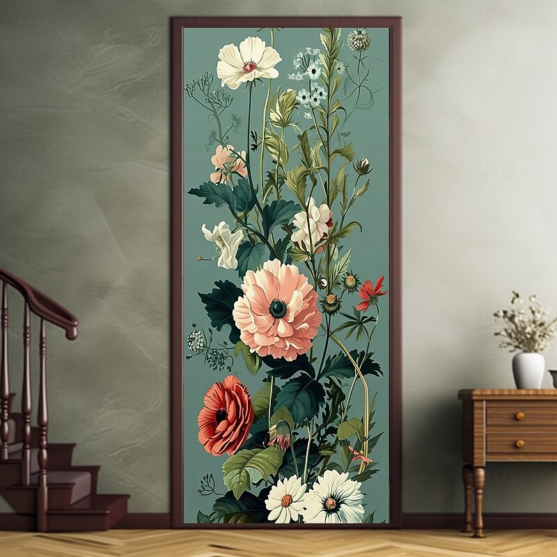 Floral Door Decorations Door Covers Door Tapestry Door Curtain Decoration Backdrop Indoor/Outdoor Door Banner for Front Door Farmhouse4