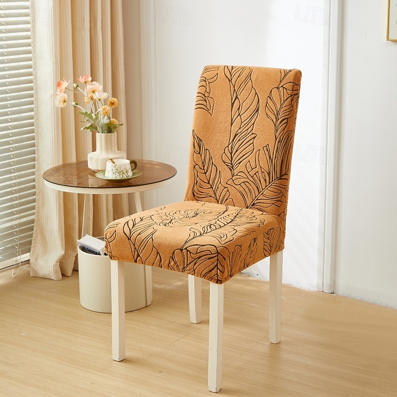 Printed Dining chair Cover For Home Polar Fleece Fabric Chair Cover Stretch Slipcovers Seat Chair Covers3