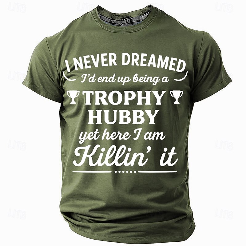 Men's Funny Slang Husband T Shirt Short Sleeve T shirt 3D Print Crew Neck Shirt Fashion Daily Basic Street Casual Daily Black Red Blue Summer Spring All Seasons Clothing Apparel S M L XL XXL XXXL3