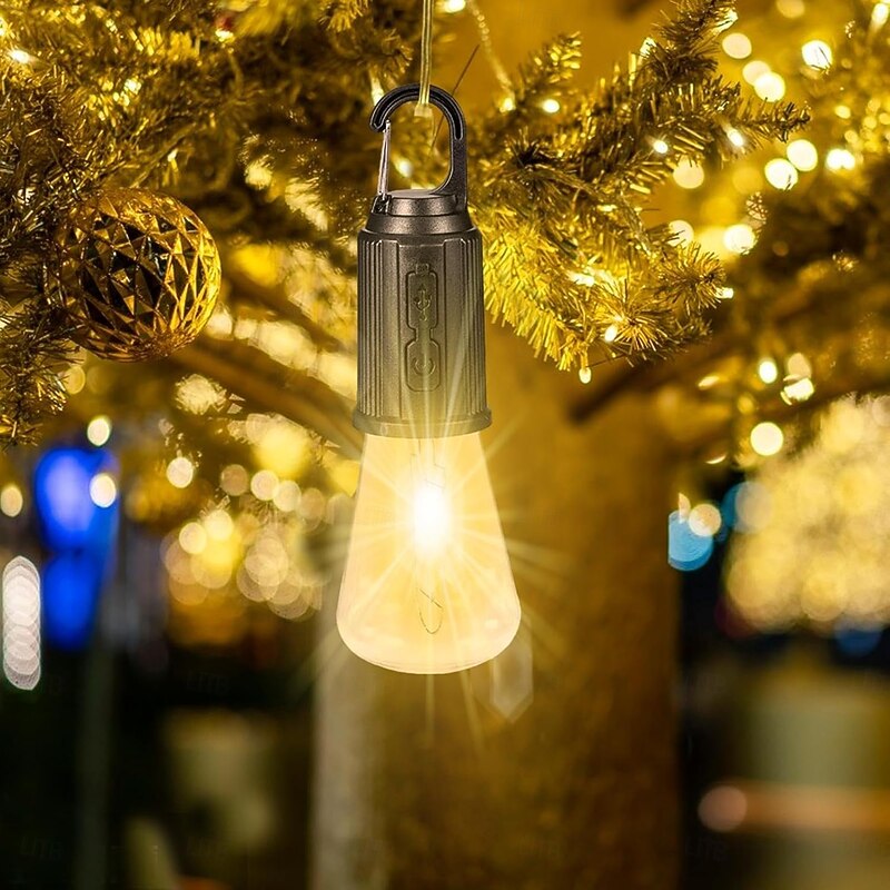 Outdoor Camping Hanging Type-C Charging Retro Bulb Light, Rechargeable Tungsten Light Camping Lights Bulbs for Tent2