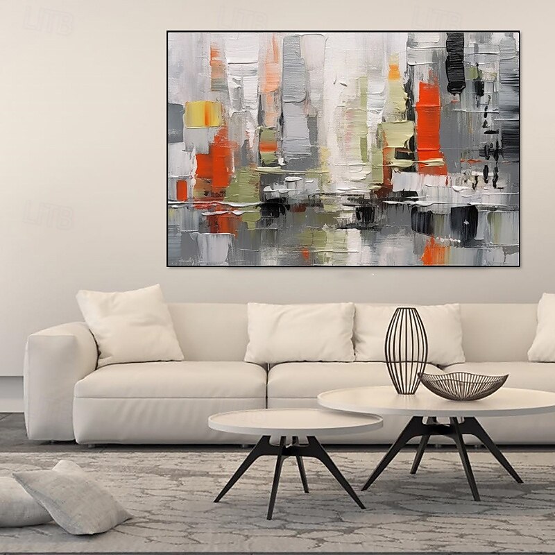 Handmade Oil Painting Canvas Wall Art Decoration Modern Abstract Color Block Texture for Home Decor Stretched Frame Hanging Painting /Rolled Frameless Unstretched Painting2