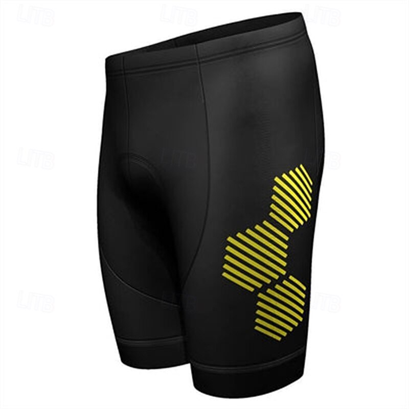 Men's Stripes Cycling Road Shorts Bike Shorts Cycling Padded Shorts Bike Shorts Bottoms Form Fit Mountain Bike MTB Road Bike Cycling Sports 3D Pad Quick Dry Sweat wicking Breathable Yellow Dark Gray4