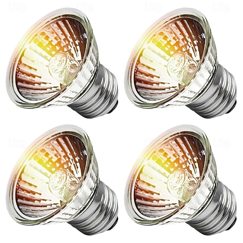 E27 50W UVA UVB Reptile Light Bulbs Turtle Heat Lamp for Reptiles and Amphibian Heat Reptile Lamp for Turtle Bearded Dragon Lizard 4pcs