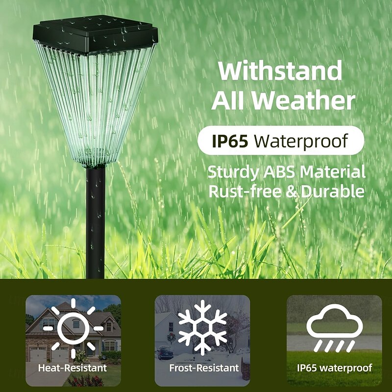 Solar Pathway Lights for Outside Super Bright Solar Driveway Lights Outdoor Waterproof Auto On/Off Solar Garden Fence Lights Solar Powered Post Landscape Decor Lighting for Path Yard Walkway4