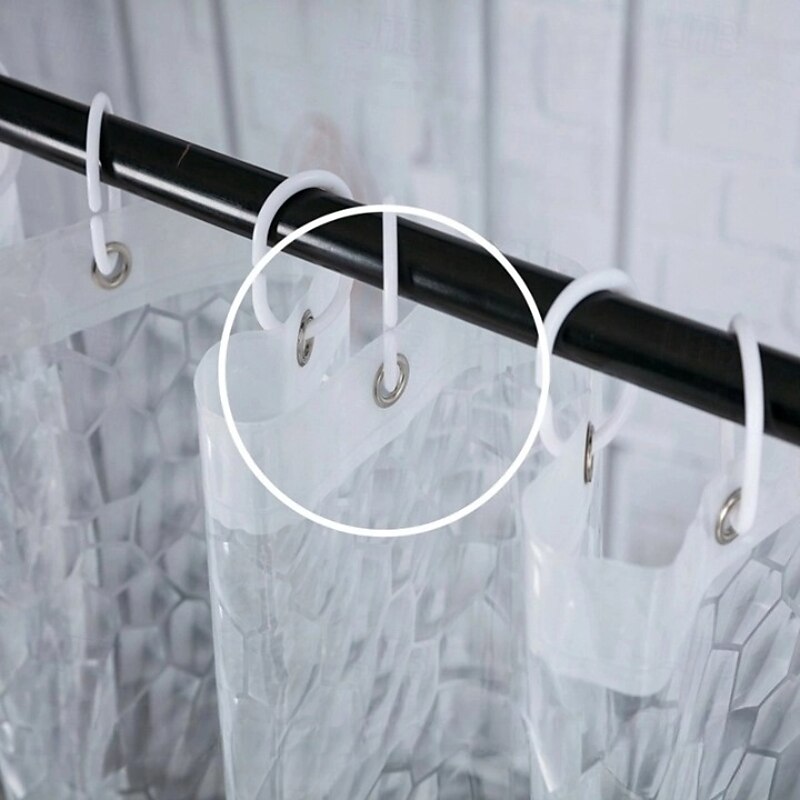 PEVA 8G Shower Curtain Liner, 72x72 Inch 3D Clear Blue Bubble Heavy Duty Waterproof Shower Curtain Liner Thick Plastic Shower Curtains Bathroom Shower Liner, 12 Hooks4