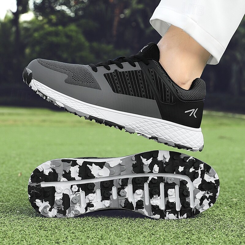 Men's Black and Gray Golf Shoes with Non-Slip Sole - Comfortable and Durable Footwear for Professional Golfers3
