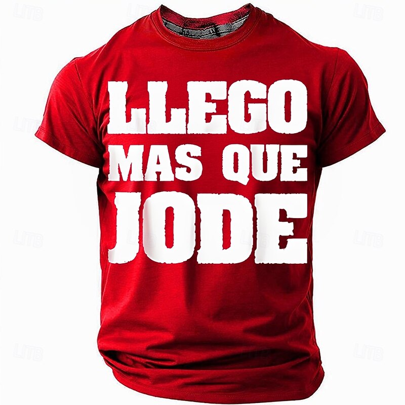 Men's Funny Slang Spanish T Shirt Short Sleeve T shirt 3D Print Crew Neck Shirt Fashion Daily Basic Street Casual Daily Black Red Blue Summer Spring All Seasons Clothing Apparel S M L XL XXL XXXL4