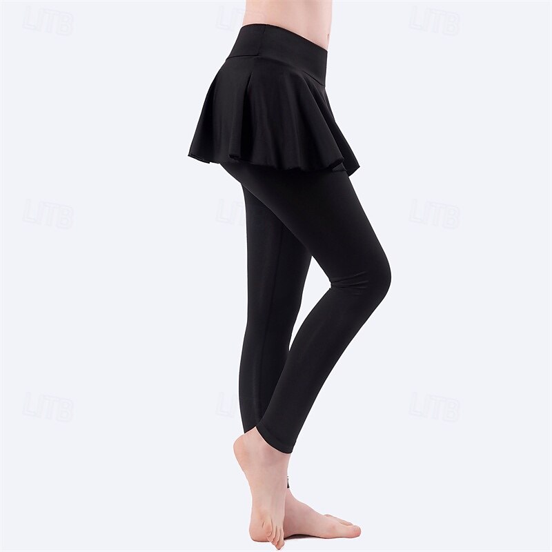 Women's Solid Colored Tennis Skirt with Leggings Pleated Side Pockets Quick Dry Tennis Golf Pickleball Bottoms Black Tennis Clothing4