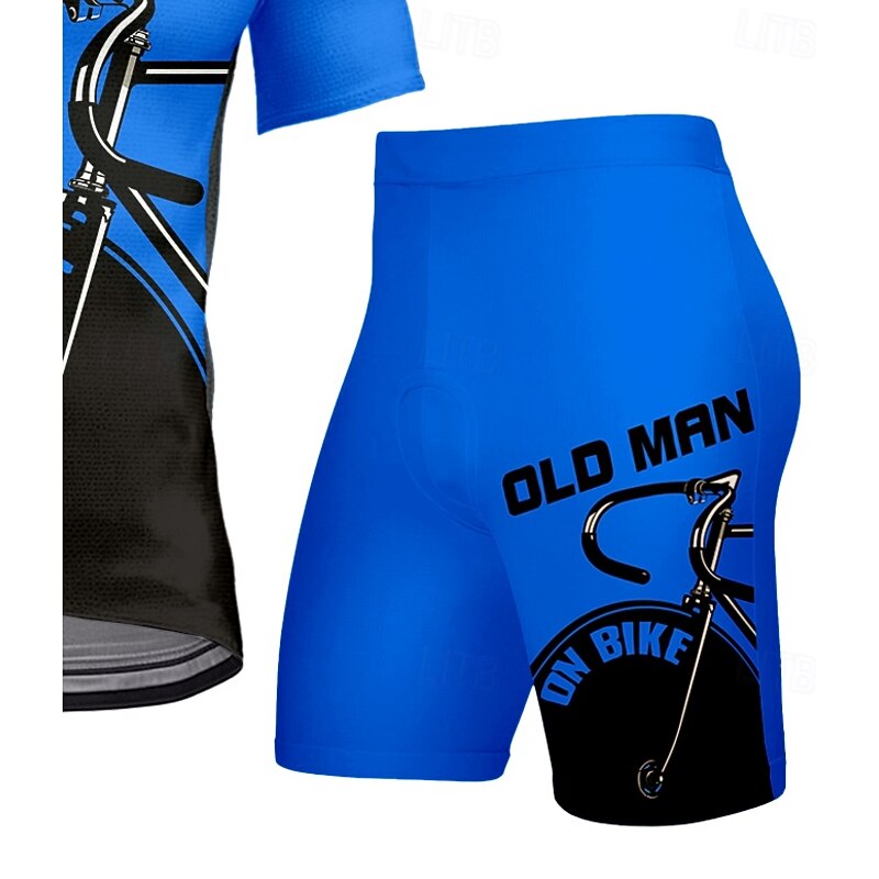 CAWANFLY Men's Cycling Jersey with Shorts Short Sleeve Yellow Red Royal Blue Bike Padded Shorts / Chamois Clothing Suit 3D Pad Quick Dry Anatomic Design Ultraviolet Resistant Reflective Strips3