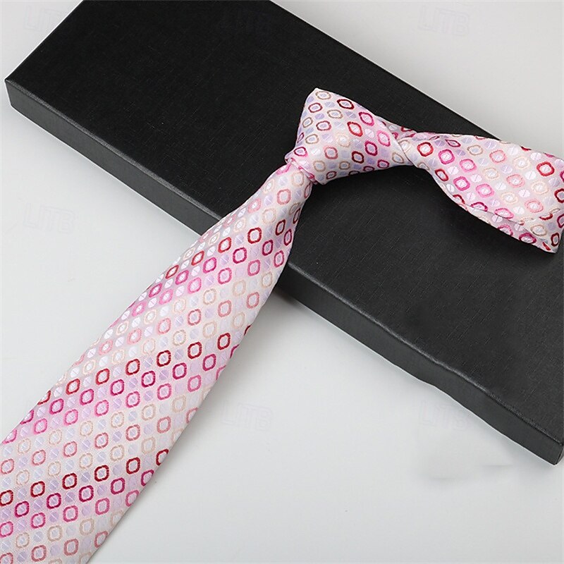 Men's Neckties Fashion Business Jacquard Stripes Geometic Wedding Party Daily Wear4