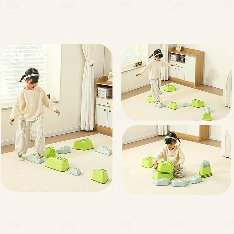 Kids Tactile Reef Stepping Stones - Sensory Integration Training River Crossing Stones for Ages 3-43