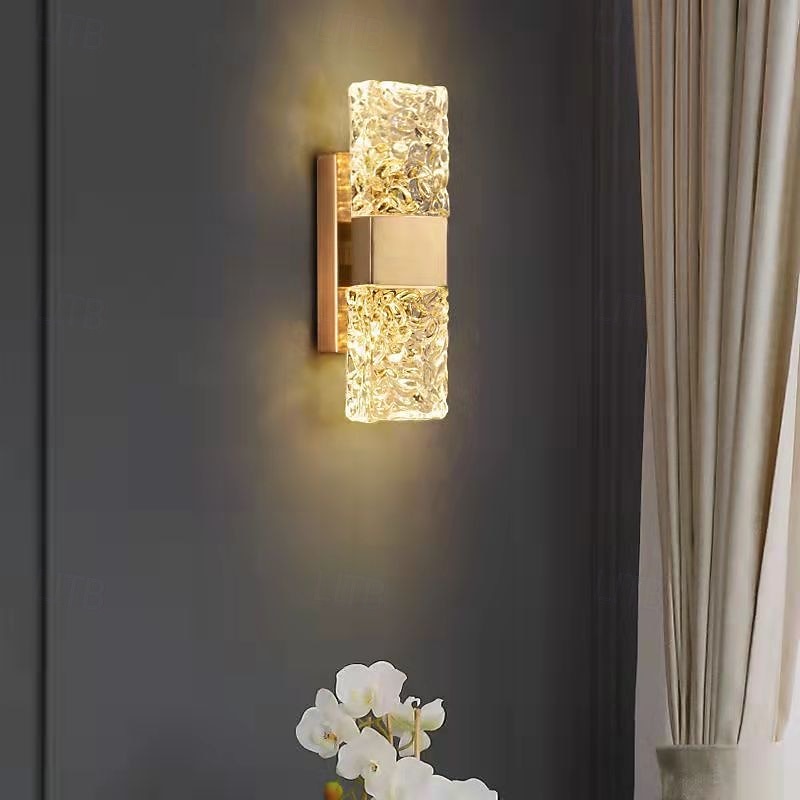Indoor LED Wall Sconces Crystal Wall Lamps Wall Sconces Bedroom Shops Cafes Glass Wall Light 110-240V