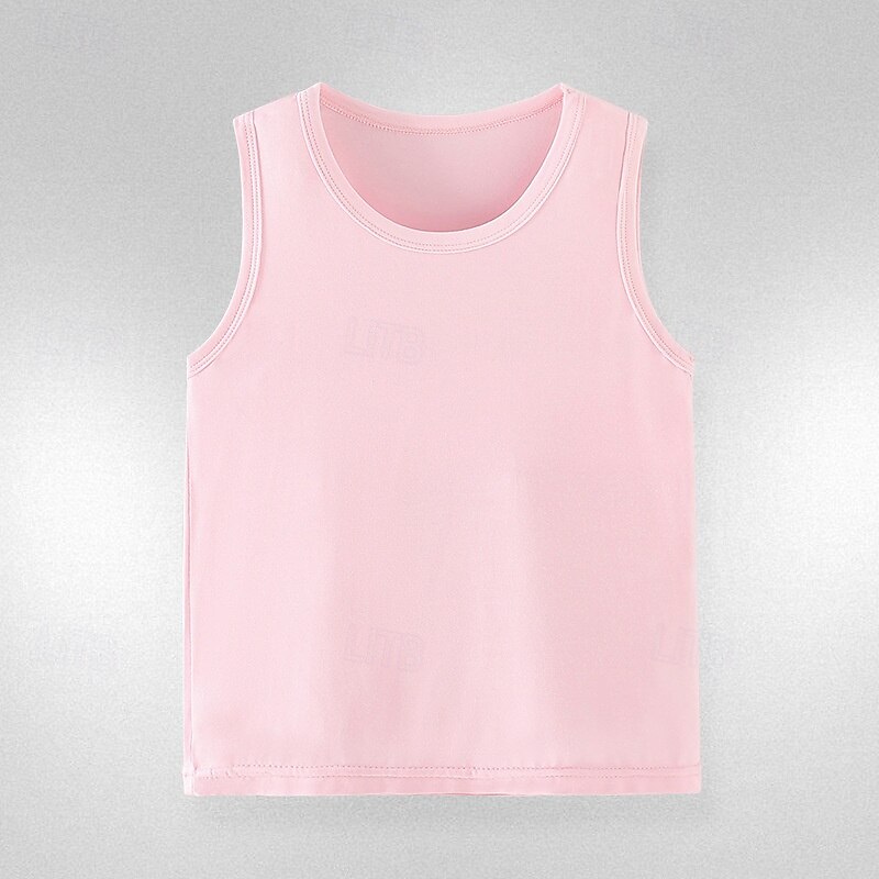 Kids Girls' Tank Solid Color Outdoor Sleeveless Streetwear 4 years+ Summer Yellow Pink Purple3