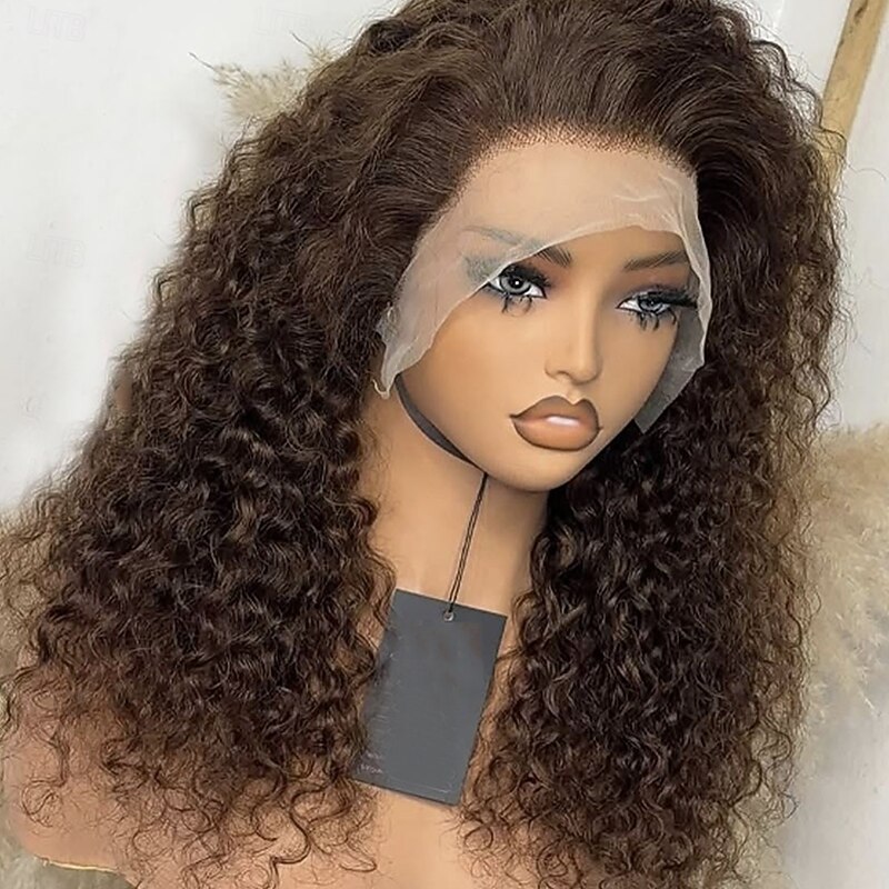 Remy Human Hair 5x5 Closure 13x4 Lace Front Wig Free Part Brazilian Hair Curly Auburn Wig 130% 150% Density 100% Virgin Glueless Pre-Plucked For Women Long Human Hair Lace Wig3