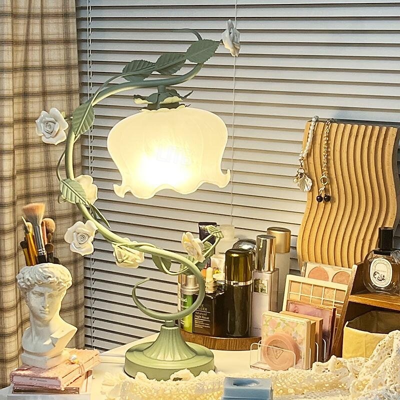 Women Bedside Table Lamps for Bedroom Cute Flower Desk Lamp with Adjustable 3 light4