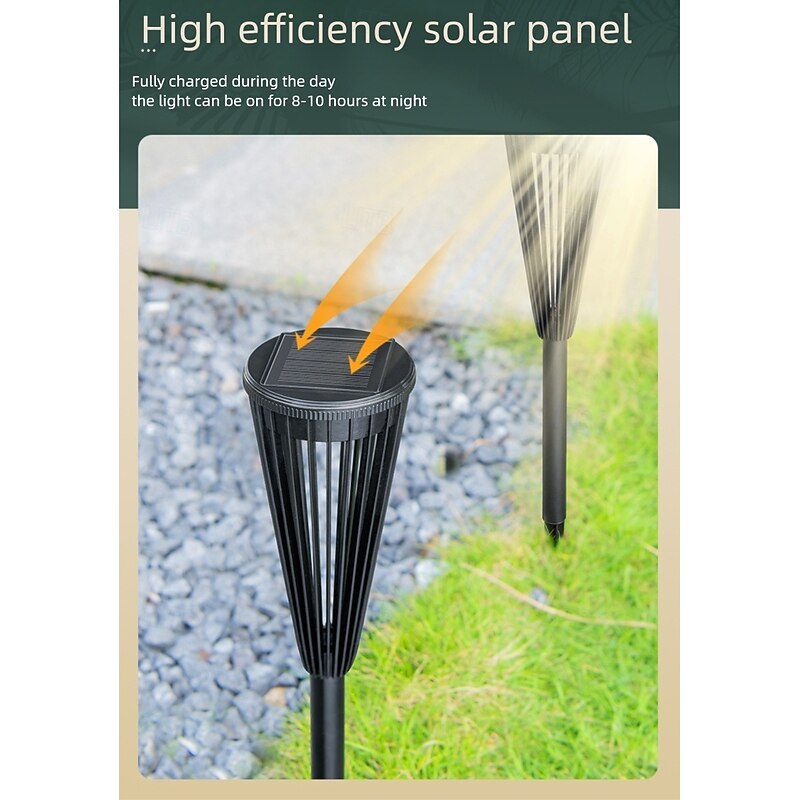 LED Solar Pathway Lights Outdoor Waterproof IP65 Solar Walkway Lights with Auto On/Off and 2 Lighting Modes Outdoor Landscape Lighting for Yard Garden Pathway Walkway Driveway Lawns Landscape3