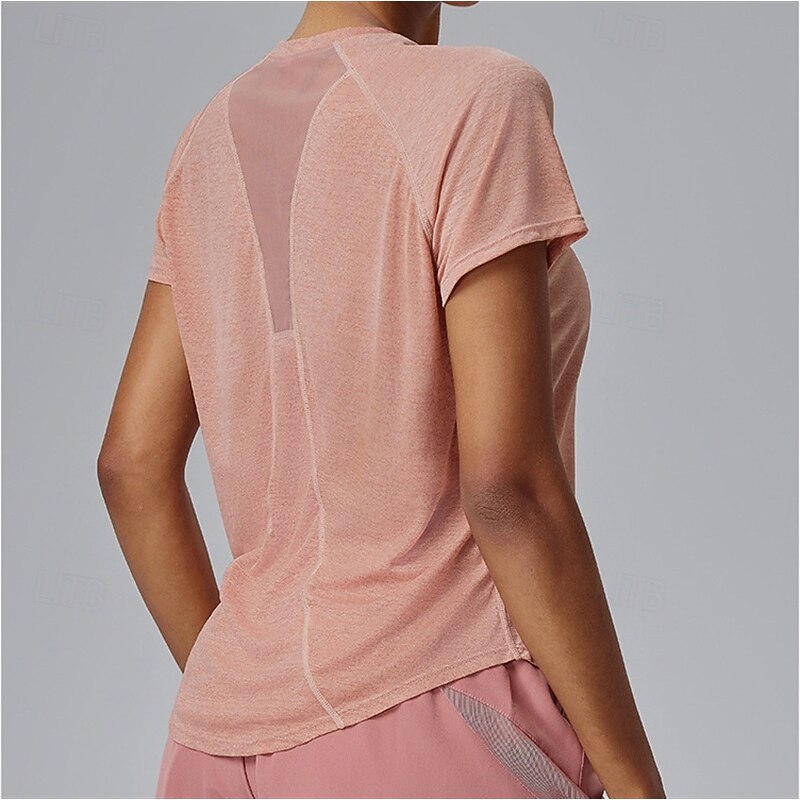 Women's Solid Colored Sport Shirt Tennis Shirt Tennis Top Contrast Mesh Breathable Tennis Golf Pickleball Black Pink Sky Blue Tennis Clothing3