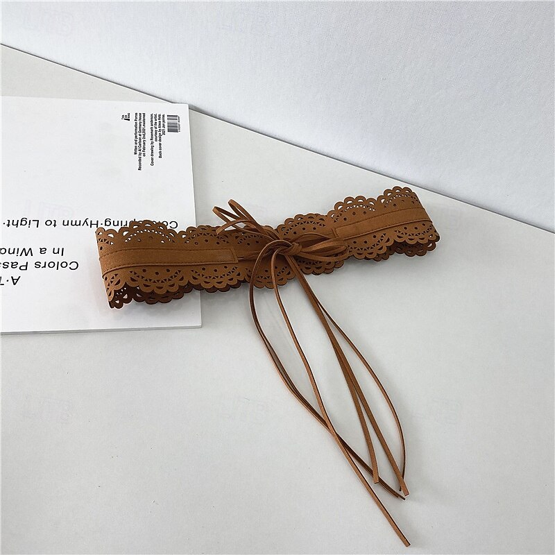 Women's Belt PU Black Green Khaki Coffee Waist Belt Street Daily Pure Color