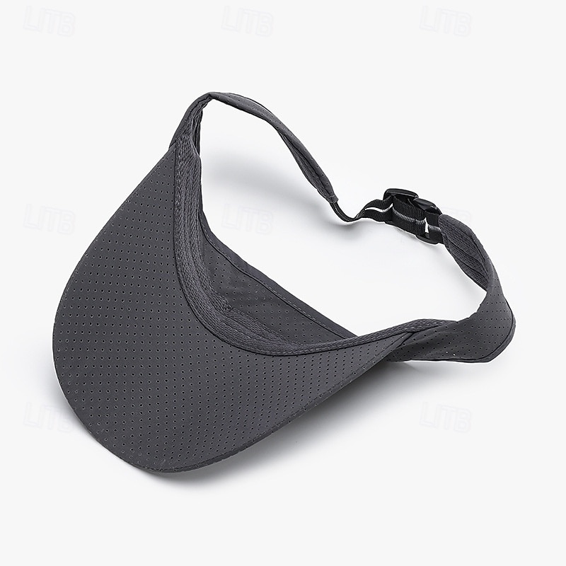 Tennis Sport Visor Sun Visor Women's Solid Colored Classic Fashion Adjustable Breathable Moisture Wicking for Tennis Baseball Running Summer Black White Dark Navy2