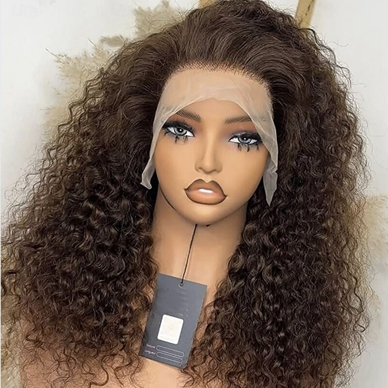 Remy Human Hair 5x5 Closure 13x4 Lace Front Wig Free Part Brazilian Hair Curly Auburn Wig 130% 150% Density 100% Virgin Glueless Pre-Plucked For Women Long Human Hair Lace Wig2