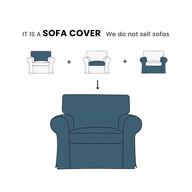 Waterproof Sofa Cover Suit For EKTORP Sofa Pet Friendly Solid Color Quilted Slipcovers2
