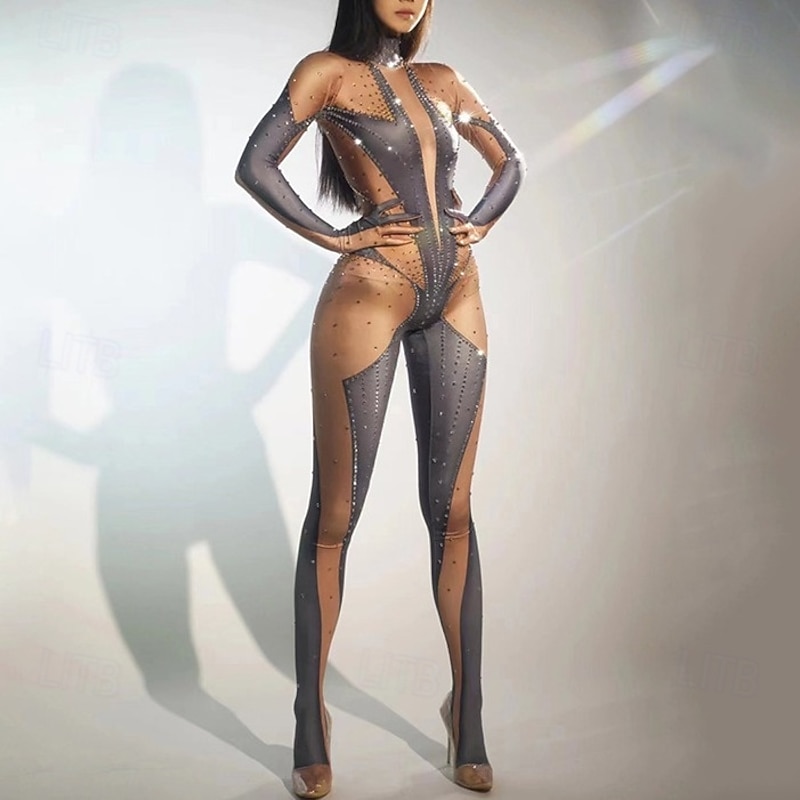 Catsuit Bodysuit Jumpsuit Printing Race Queen Women's Mesh Sexy Costume Costume for Performance Nightclub Pride Parade Halloween Carnival Adults'3