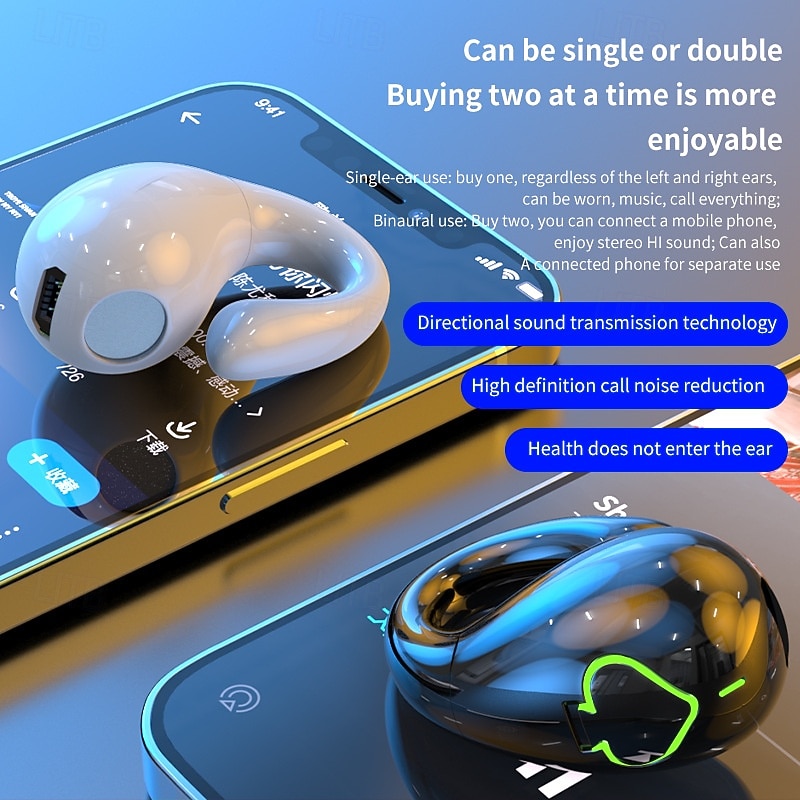 AX11 TWS Ear Clip Wireless Earbuds – Bluetooth 5.3 Headphones for Sports, Gaming, Hands-Free Calls, Mobile & Travel Use for iOS Android3