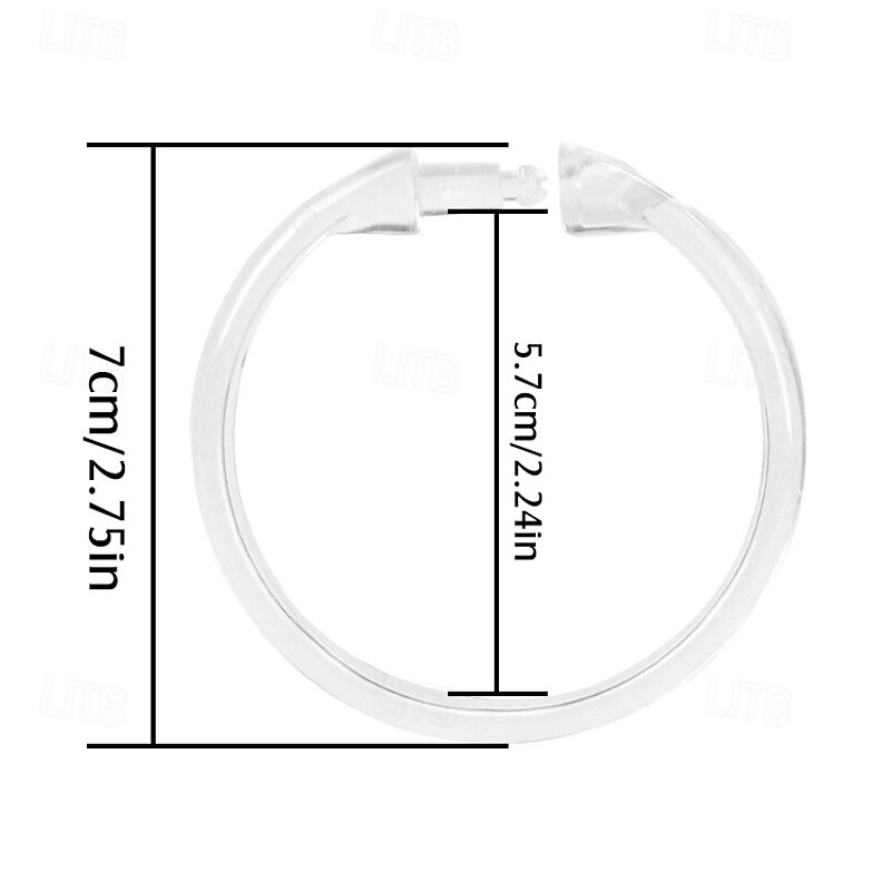 Clear Premium Plastic Shower Rings Provide Effortless Gliding on Standard Shower Rods Set of 12, Easy Snap Closure, BPA-Free Plastic3