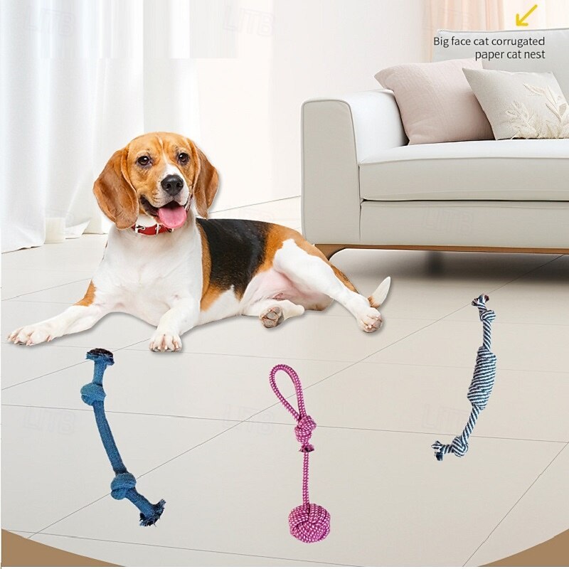 Chew Toy Interactive Toy Ropes with Durable Pet Exercise Releasing Pressure Pet Training Teething Rope Toy for Dog Indoor Outdoor Pet Play4