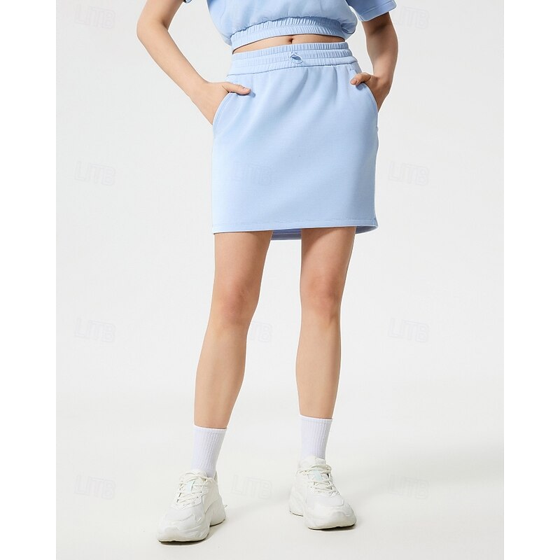 Women's Solid Colored Tennis Skirts Drawstring Moisture Wicking Breathable Tennis Golf Pickleball Black White Pink Tennis Clothing