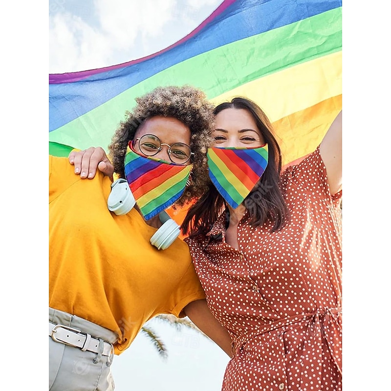 Unisex Paisley Rainbow Pride Scarf - A colorful LGBTQ+ accessory for festivals, Parades and everyday wear3