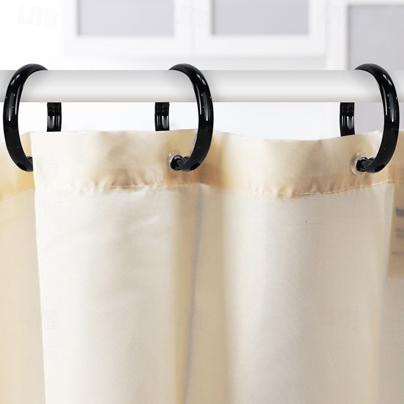 Clear Premium Plastic Shower Rings Provide Effortless Gliding on Standard Shower Rods Set of 12, Easy Snap Closure, BPA-Free Plastic