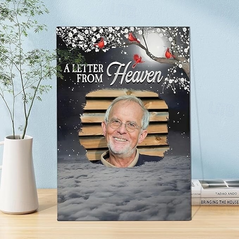 Custom Photo Memorial Plaque with You Text Personalized Acrylic Plaque for Christmas Memorial Gift for Mom Dad Brother Sister A Letter From Heaven4