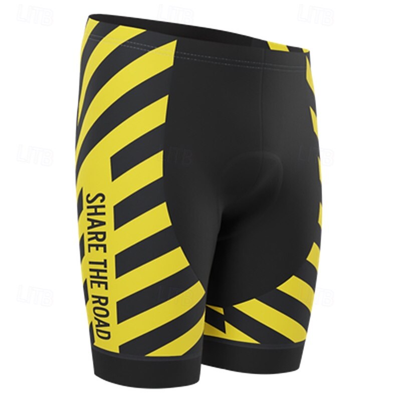 Men's Stripes Letter & Number Cycling Road Shorts Bike Shorts Cycling Padded Shorts Bike Shorts Bottoms Form Fit Mountain Bike MTB Road Bike Cycling Sports 3D Pad Quick Dry Sweat wicking Breathable3