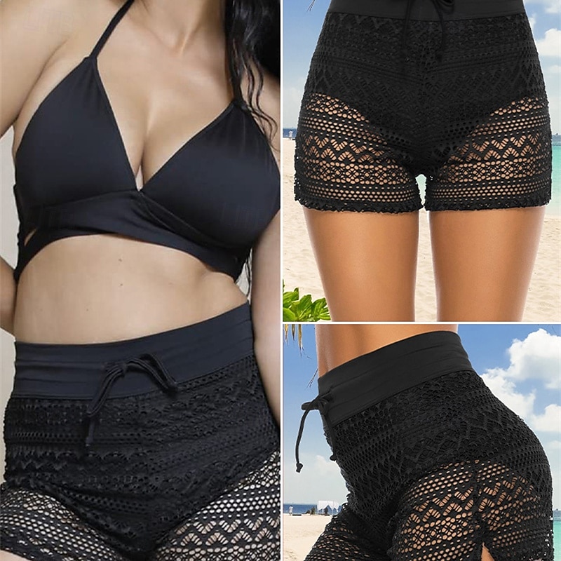 Women's Swim Shorts Board Shorts Swimwear Bottoms Drawstring Swimming Surfing Beach Water Sports Solid Colored Summer Spring Autumn