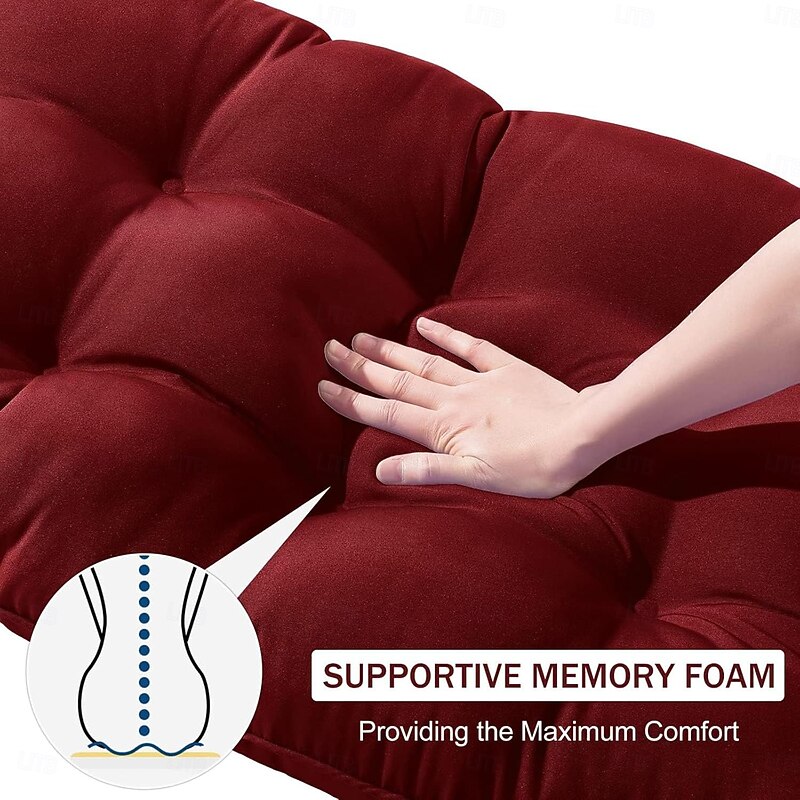 Outdoor Chair Cushions, Waterproof Overstuffed Memory Foam Bench Cushion for Swing Loveseat Patio Funiture 130*504