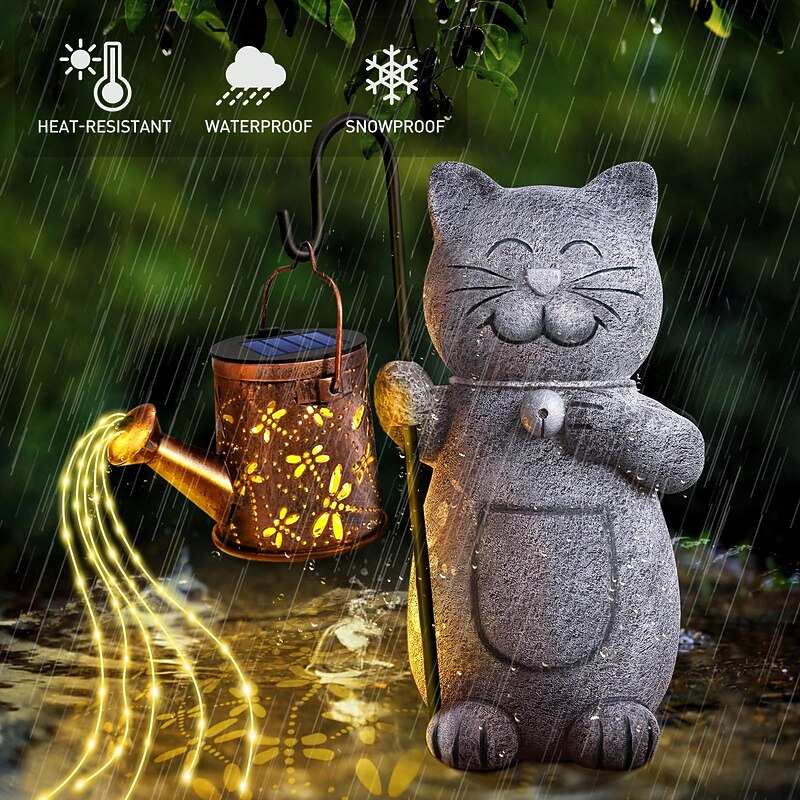 1 Pc Outdoor Solar Cat Landscape Light with Water Bottle Light Courtyard Garden Lawn Path Decorative Light Mother's Day Gift for Cat Lovers3