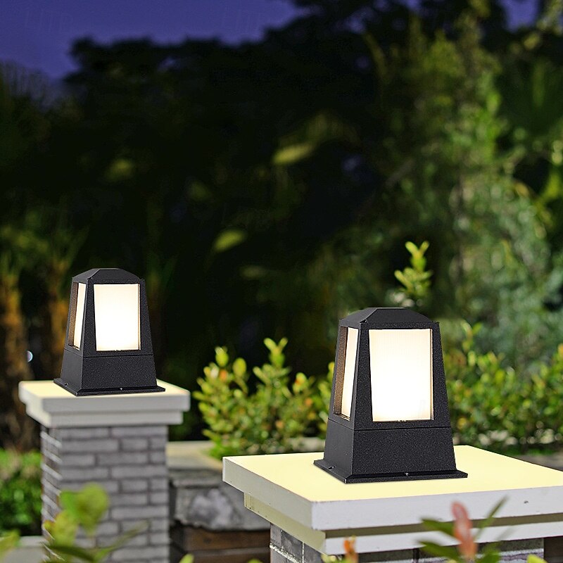 LED Wall Light Outdoor Waterproof 1-Light Warm White 19*25cm Modern Villa Pillar Light Garden Porch Decoration Acrylic 110-240V Pathway Fixture3