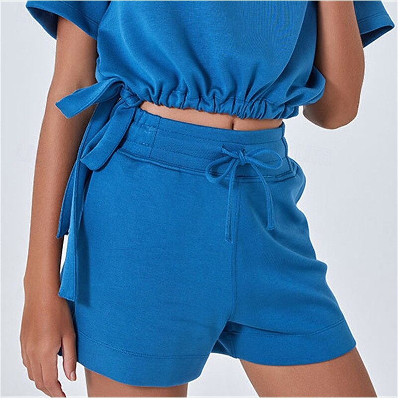 Women's Solid Colored Sports Shorts Tennis Shorts Drawstring Wide Waistband Moisture Wicking Breathable Tennis Golf Pickleball Black White Blue Tennis Clothing2