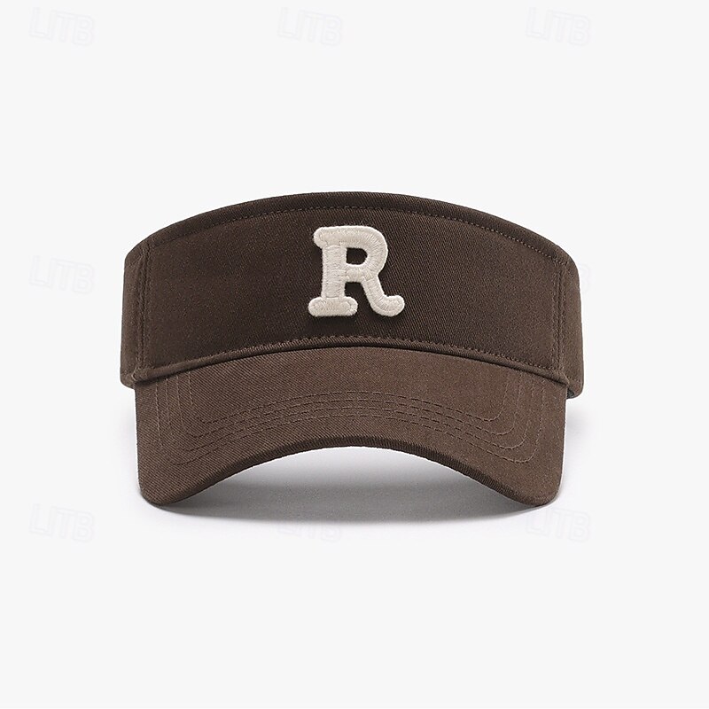 Tennis Sport Visor Sun Visor Women's Letter Classic Fashion Adjustable UV Sun Protection Breathable for Tennis Baseball Running Summer Black White Yellow3