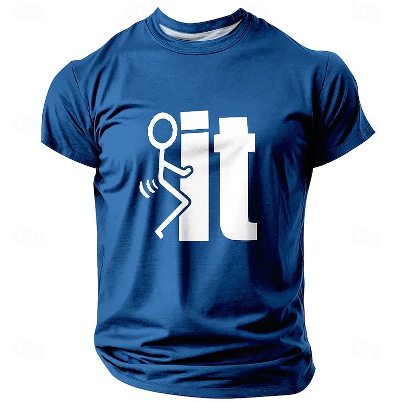 Men's Graphic T-Shirt "F*ck It" Stick Figure Sarcastic Attitude Short Sleeve Tee3