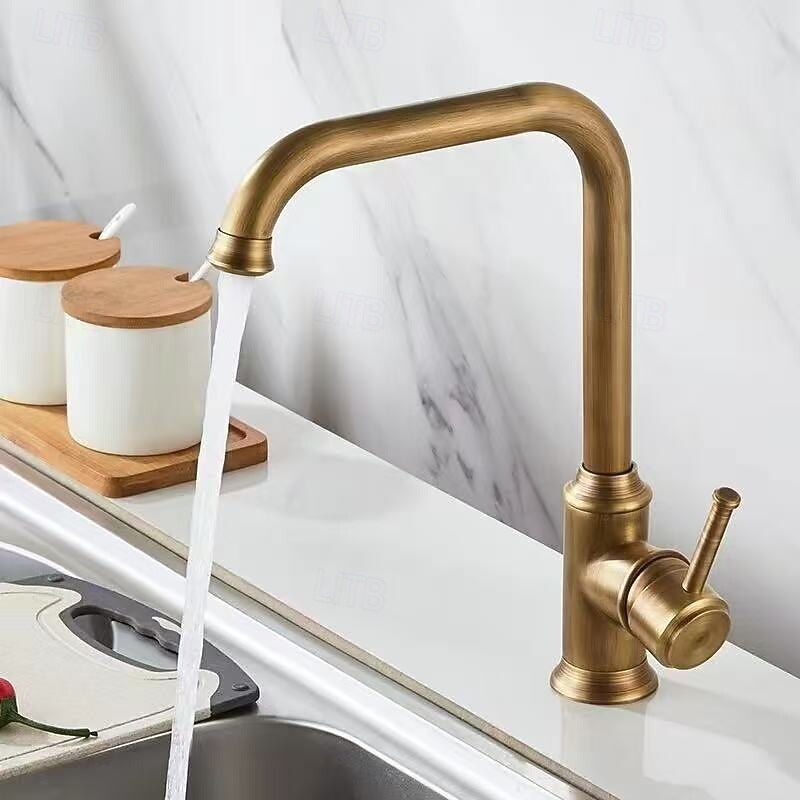 Kitchen faucet - Single Handle One Hole Electroplated Pull-out / Pull-down Centerset Retro Vintage Kitchen Taps3