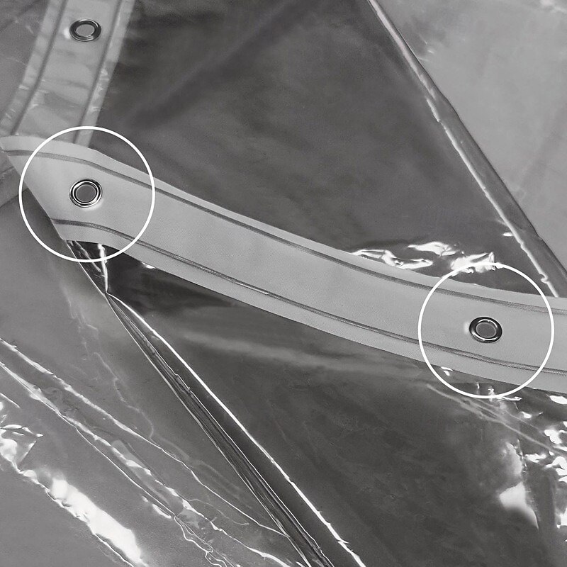 PEVA Shower Curtain Liner, 180x200cm 70"x79" Waterproof Transparent Black Shower Liner, Lightweight Plastic Shower Curtain Liners for Bathroom 12 Grommet Holes2