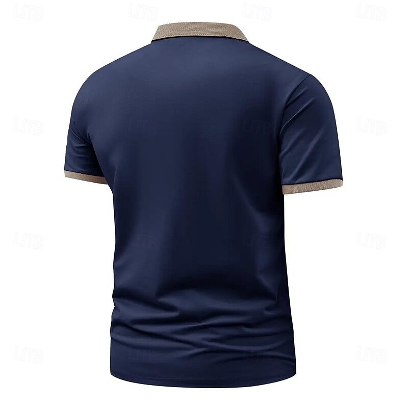 Men's Golf Polo Short Sleeve Short Sleeves Collar Lapel Casual Daily Athleisure Festival Buttons Summer Black Red Navy Blue4