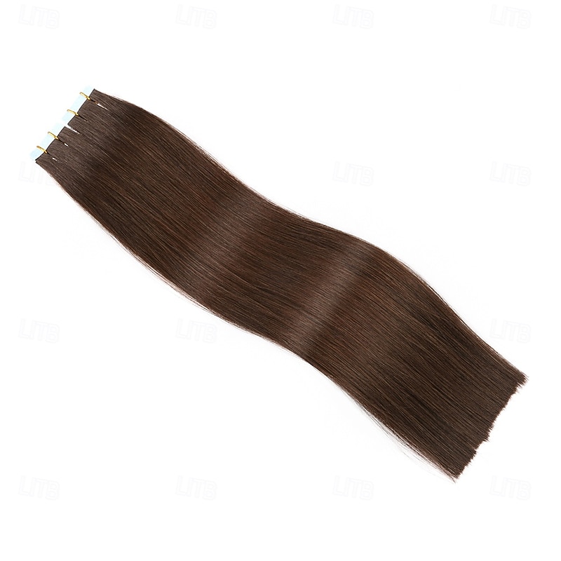 2# Dark Brown Remy Human Hair Tape In Extensions Seamless Straight Hair 18Inch 50G 20Pcs4